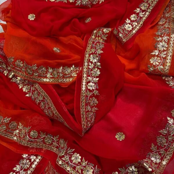Handcrafted Kolkata Saree – Diamond Chiffon Fabric